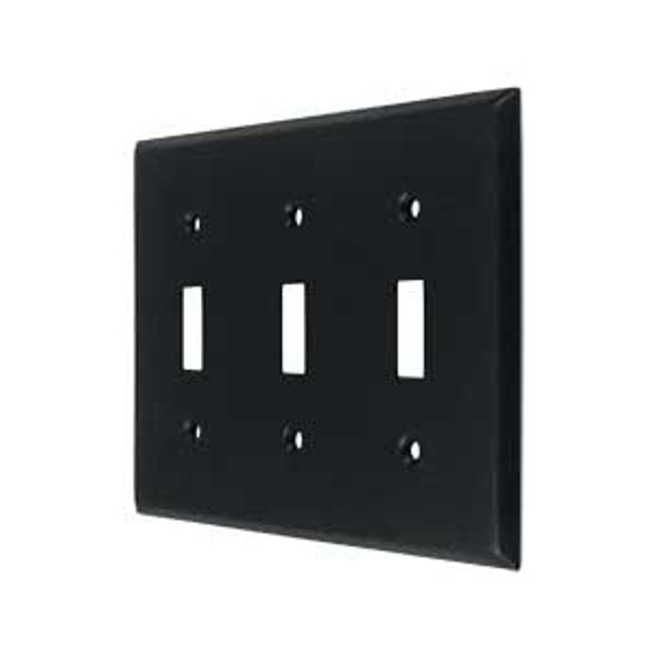 Triple Toggle Transitional Switch Plate - Paint Black