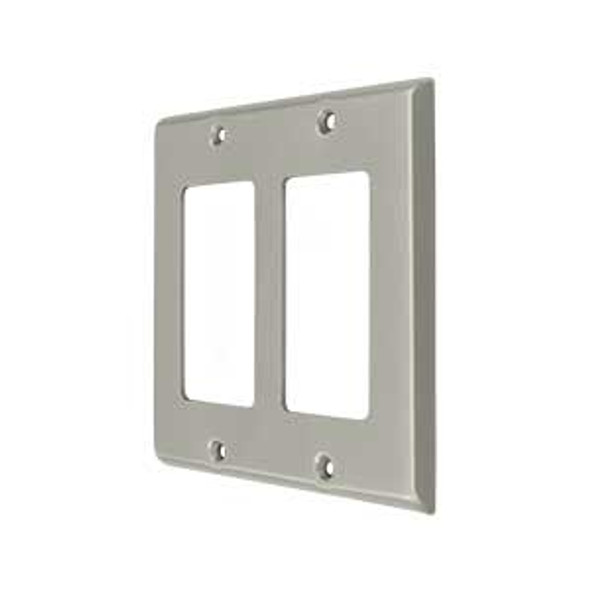 Double Rocker Transitional Switch Plate - Brushed Nickel
