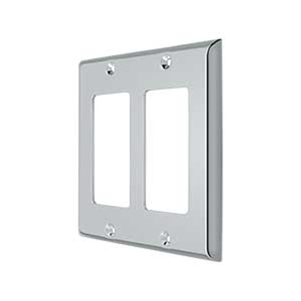 Double Rocker Transitional Switch Plate - Polished Chrome