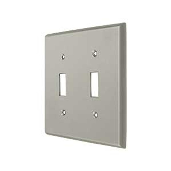 Double Toggle Transitional Switch Plate - Brushed Nickel