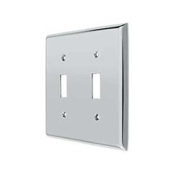 Double Toggle Transitional Switch Plate - Polished Chrome