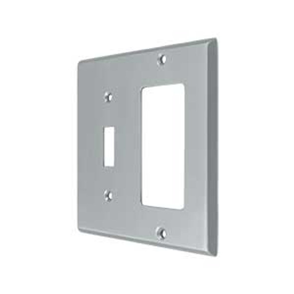 Transitional Switch / Rocker Switch Plate - Brushed Chrome