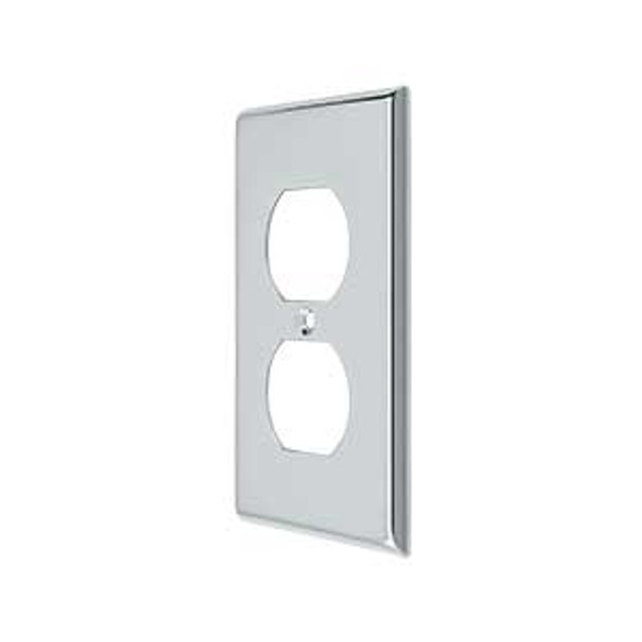 Single Duplex Outlet Transitional Switch Plate - Polished Chrome