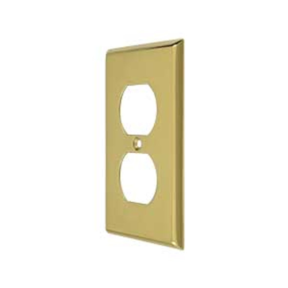 Single Duplex Outlet Transitional Switch Plate - Polished Brass