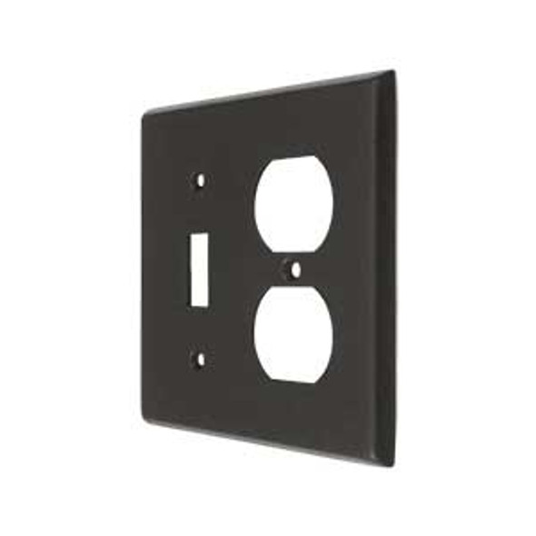 Transitional Toggle / Duplex Outlet Switch Plate - Oil-rubbed Bronze