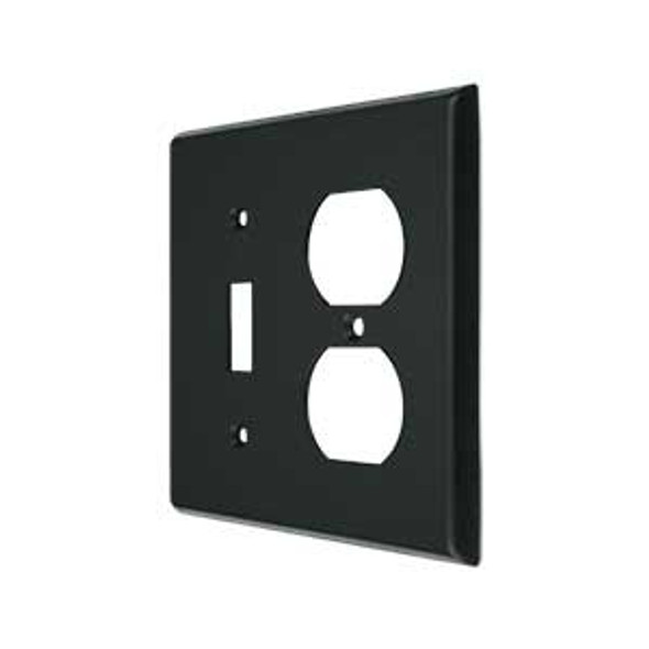 Transitional Toggle / Duplex Outlet Switch Plate - Paint Black