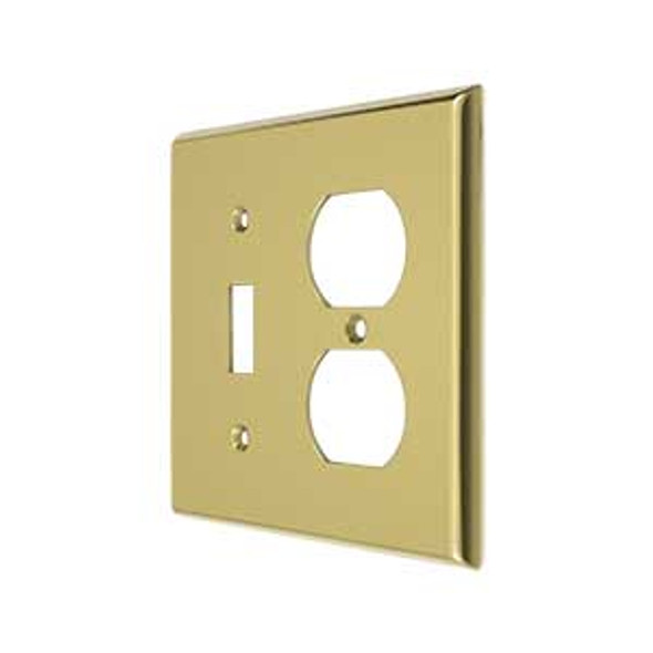 Transitional Toggle / Duplex Outlet Switch Plate - Polished Brass