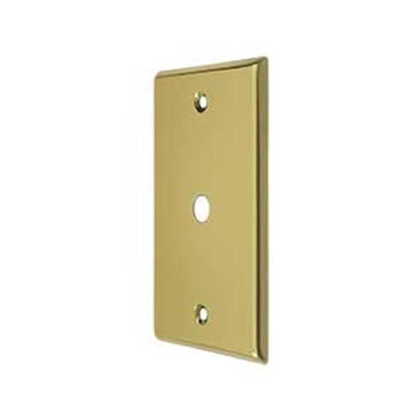 Single Cable TV Transitional Switch Plate - Polished Brass