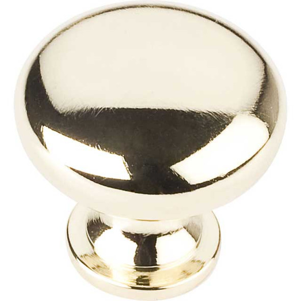 1-3/16" Dia. Round Madison Knob - Polished Brass