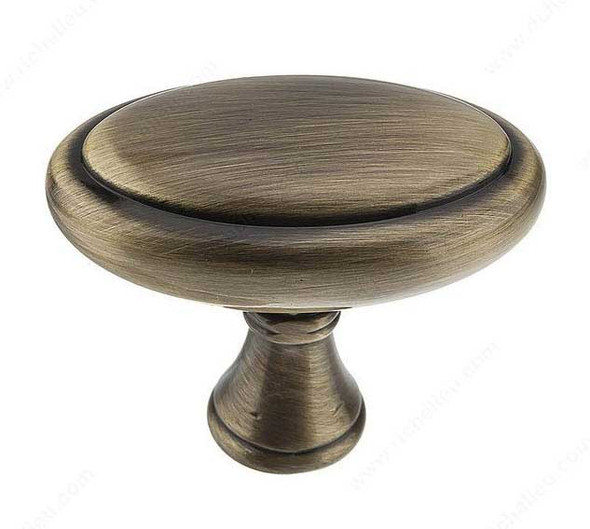 40mm Classic Oval Raised Ring Knob - Antique English