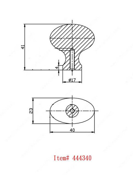 50mm Classic Expression Oval Egg Knob - Antique Nickel