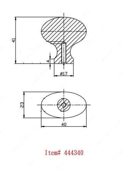 50mm Classic Expression Oval Egg Knob - Antique English