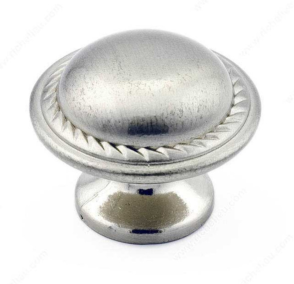 30mm Dia. Transitional Village Collection Round Dome Knob - Brushed Nickel