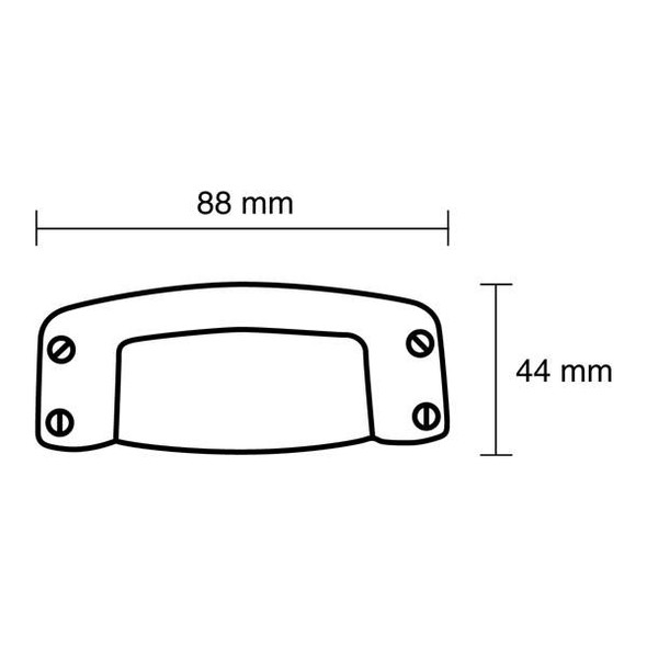 32mm CTC Rectangular Brass Cup Pull - Faux Iron