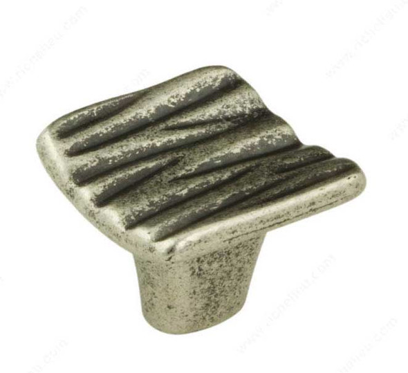 34mm Square Art Deco Style Ridged Knob - Faux Iron