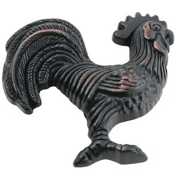 2-1/4" Rooster Left Cabinet / Right Facing Knob - Oil Rubbed Bronze