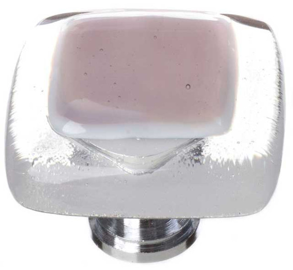 1-1/4" Square Reflective Purple Knob - Polished Chrome