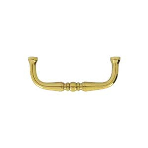 3" CTC Traditional Decorative Wire Pull - Polished Brass