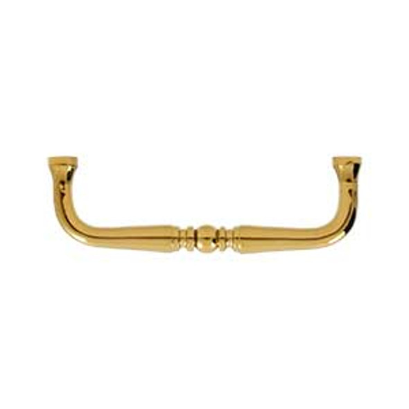 3-1/2" CTC Traditional Decorative Wire Pull - PVD Polished Brass