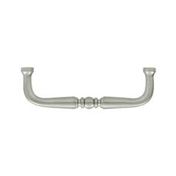 3-1/2" CTC Traditional Decorative Wire Pull - Brushed Nickel