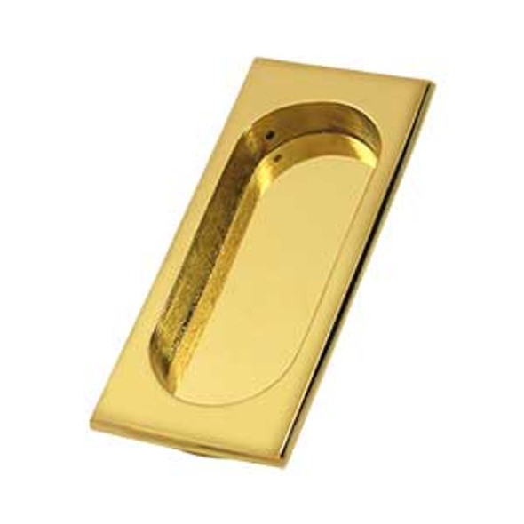 4" Large Flush Pull - PVD Polished Brass