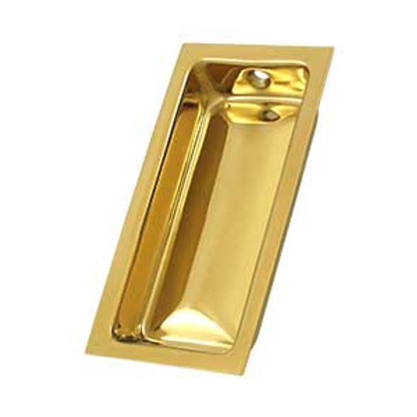 3-5/8" Large Flush Pull - PVD Polished Brass