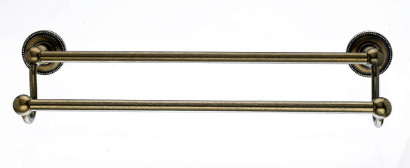 Top Knobs - Bath Double Towel Rod - German Bronze - Beaded Back Plate (TKED11GBZA)