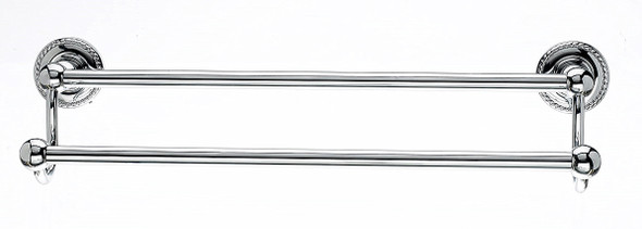 Top Knobs - Bath Double Towel Rod - Polished Chrome - Rope Back Plate (TKED11PCF)