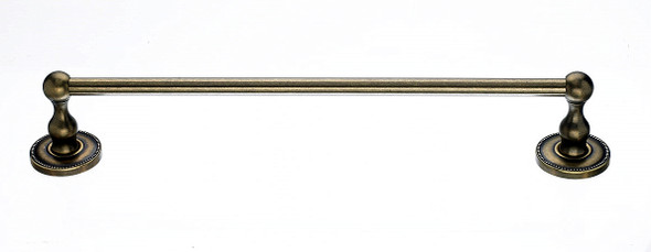 Top Knobs - Bath Single Towel Rod - German Bronze - Beaded Back Plate (TKED10GBZA)