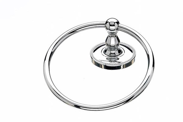 Top Knobs - Bath Ring - Polished Chrome - Beaded Back Plate (TKED5PCA)