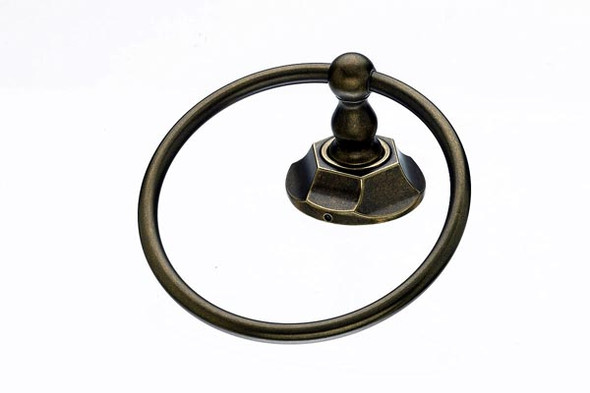 Top Knobs - Bath Ring - German Bronze - Hex Back Plate (TKED5GBZB)