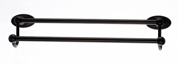 Top Knobs - Bath Double Towel Rod - Oil Rubbed Bronze - Oval Back Plate (TKED9ORBC)