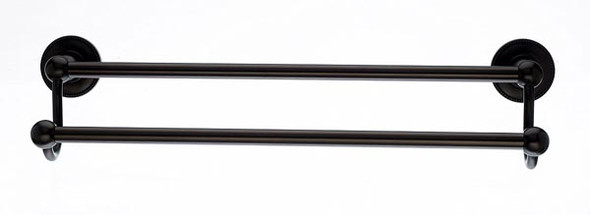 Top Knobs - Bath Double Towel Rod - Oil Rubbed Bronze - Beaded Back Plate (TKED7ORBA)