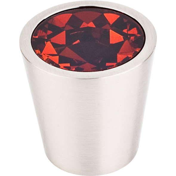 Top Knobs - Wine Crystal Center Knob  w Brushed Satin Nickel Shell (TKTK133BSN)