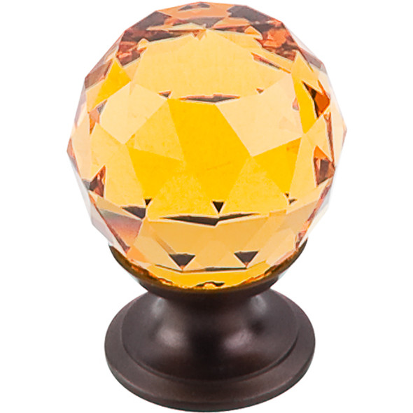 Top Knobs - Amber Crystal Knob 1 1/8" w/ Oil Rubbed Bronze Base (TKTK111ORB)