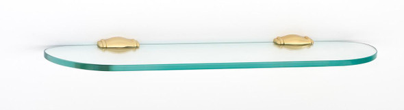 Alno | Charlie's - 18" Glass Shelf with Brackets in Polished Brass (A6750-18-PB)