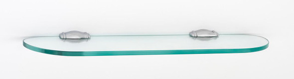 Alno | Charlie's - 18" Glass Shelf with Brackets in Polished Chrome (A6750-18-PC)