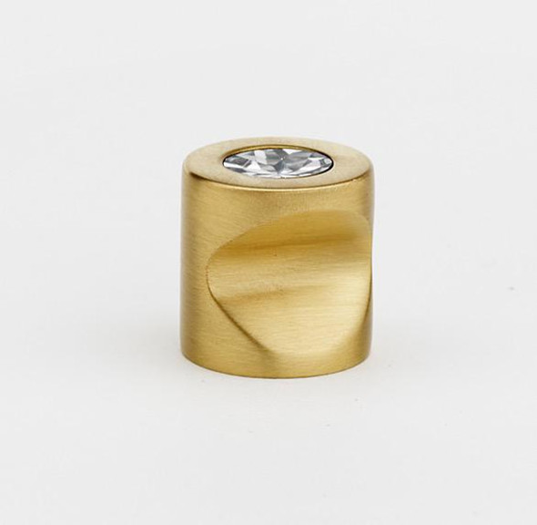 Alno | Contemporary Crystal - 3/4" Knob in Satin Brass (C823-34-SB)