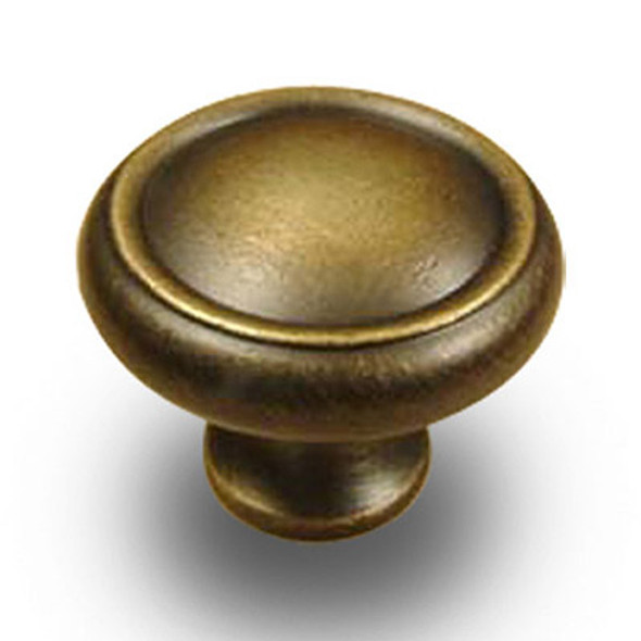 Plymouth - Premium Solid Brass, Knob, 1-1/4" dia, Weathered Brass (CENT11626-WB)