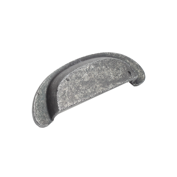 Cast Bronze, Cup Pull, 3 1/2" cc, Dark Silver Aged (CENT19545-DSA)