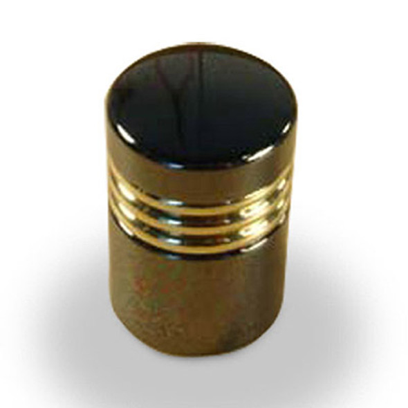 Maryland - Premium Solid Brass, Knob, 3/4" dia. Black Nickel/Polished Brass (CENT10501-NB3)