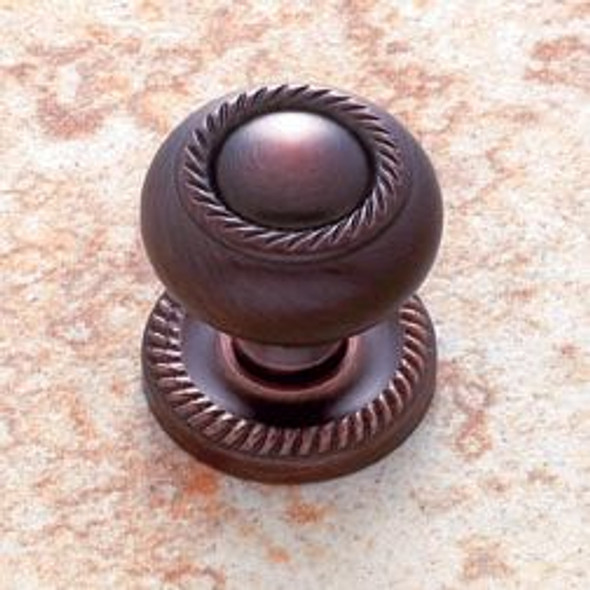 Old World Bronze Finish 1 1/4" Rope Knob with/Back Plate(JVJ34512)