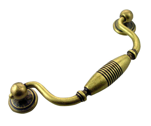 Brass Antique Striped Clapper Pull (MNG15910)