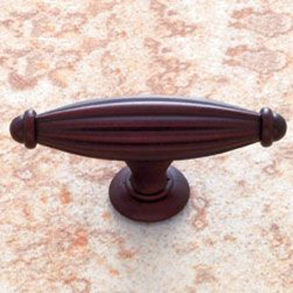 Old World Bronze Finish 2 1/2" Oblong Fluted Knob(JVJ62012)