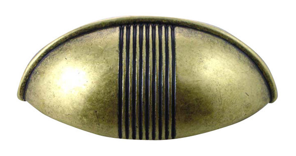 Brass Antique Striped Bin Pull (MNG13610)