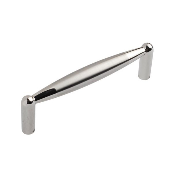 128mm CTC Modern Tapered Ends Ramp Pull - Chrome with Brushed Nickel (252128140195)