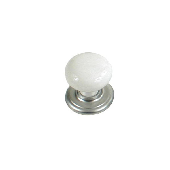 KNOB CABINET WHITE/SAT.CHROME (RLU-914818530)