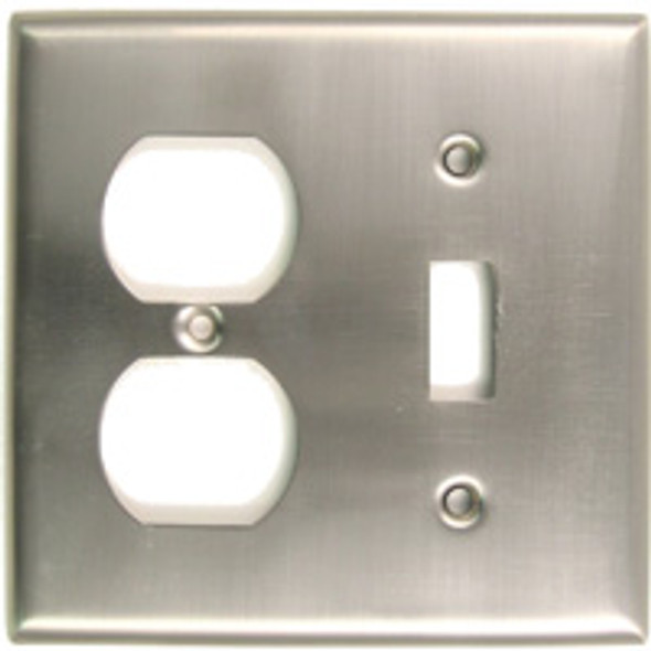 Satin Nickel Double Switch & Recep Switchplate (RWR-791SN)