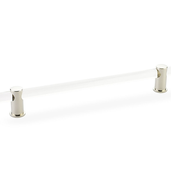 Pull, Adjustable clear Acrylic, Polished Nickel, 8" cc (SCH408-PN)