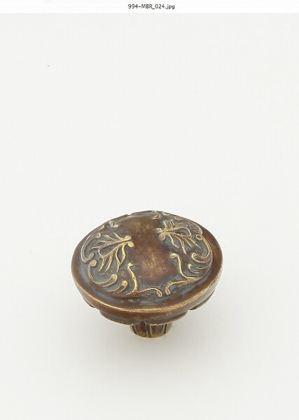 Knob, Round, Monticello Brass, 1-1/4in dia (SCH-994-MBR)